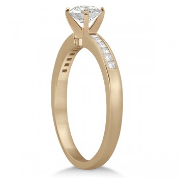 Channel Set Princess Cut Diamond Engagement Ring 14k Rose Gold (0.15ct)