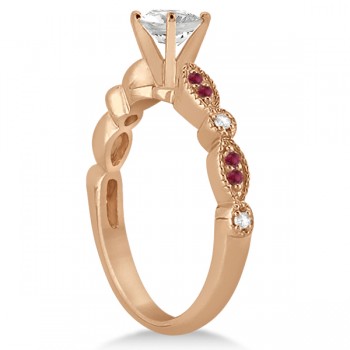 Ruby & Diamond Marquise Engagement Ring 18k Rose Gold (0.20ct)