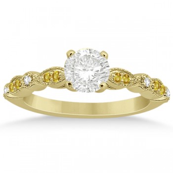 Yellow Sapphire & Diamond Marquise Bridal Set 18k Yellow Gold (0.49ct)