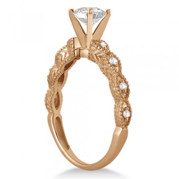 Petite Antique-Design Lab Grown Diamond Engagement Ring 14k Rose Gold (0.75ct)