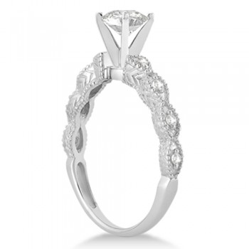 Petite Antique-Design Lab Grown Diamond Engagement Ring 14k White Gold (1.50ct)