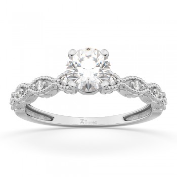 Petite Marquise Diamond Engagement Ring 14k White Gold (0.10ct)