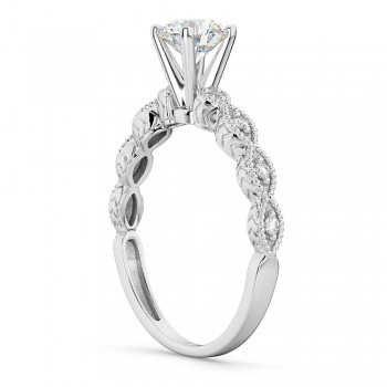 Petite Marquise Diamond Engagement Ring 14k White Gold (0.10ct)