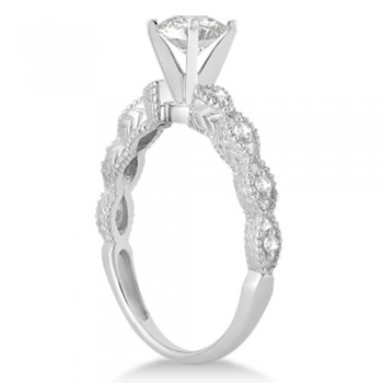 Heart-Cut Antique Diamond Engagement Ring in 14k White Gold (0.75ct)