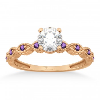 Vintage Marquise Amethyst Engagement Ring 14k Rose Gold (0.18ct)