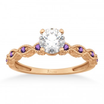 Vintage Marquise Amethyst Engagement Ring 18k Rose Gold (0.18ct)