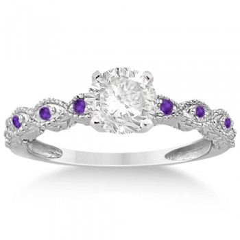 Vintage Marquise Amethyst Engagement Ring Platinum (0.18ct)