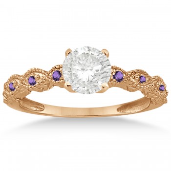 Antique Amethyst Bridal Set Marquise Shape 14K Rose Gold 0.36ct