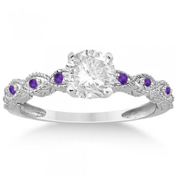 Antique Amethyst Bridal Set Marquise Shape Palladium 0.36ct