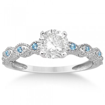 Vintage Marquise Blue Topaz Engagement Ring Palladium (0.18ct)