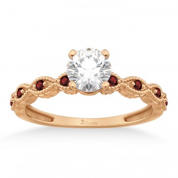 Vintage Marquise Garnet Engagement Ring 14k Rose Gold (0.18ct)