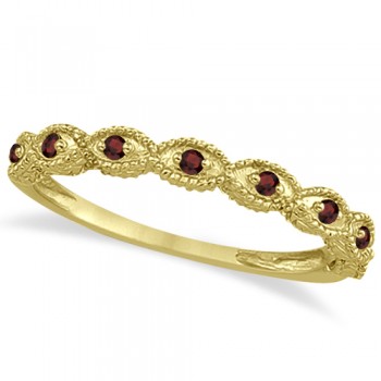 Antique Marquise Shape Garnet Wedding Ring 14k Yellow Gold (0.18ct)