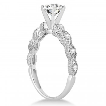 Vintage Style Moissanite Engagement Ring in 14k White Gold (1.18ct)