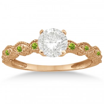 Antique Peridot Bridal Set Marquise Shape 14K Rose Gold 0.36ct