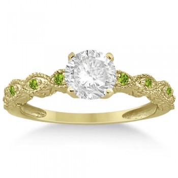 Antique Peridot Bridal Set Marquise Shape 14K Yellow Gold 0.36ct