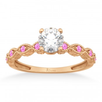 Vintage Marquise Pink Sapphire Engagement Ring 18k Rose Gold (0.18ct)