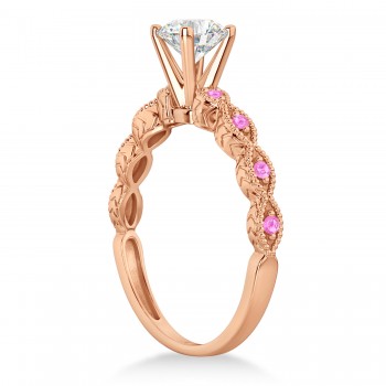 Vintage Marquise Pink Sapphire Engagement Ring 18k Rose Gold (0.18ct)