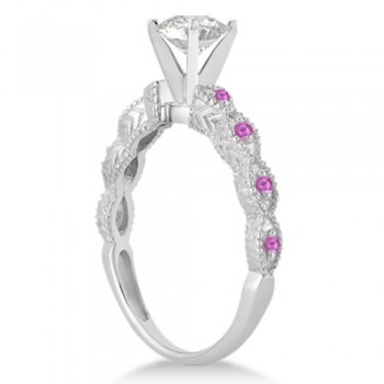Vintage Marquise Pink Sapphire Engagement Ring Platinum (0.18ct)