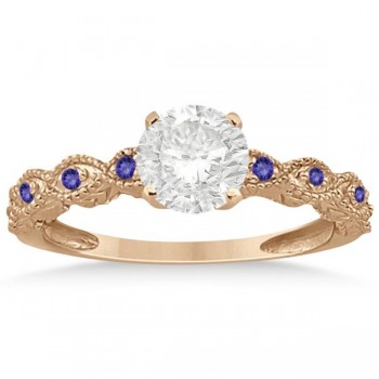 Vintage Marquise Tanzanite Engagement Ring 14k Rose Gold (0.18ct)