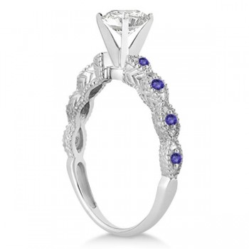 Vintage Marquise Tanzanite Engagement Ring 14k White Gold (0.18ct)