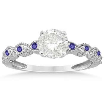 Vintage Marquise Tanzanite Engagement Ring 18k White Gold (0.18ct)