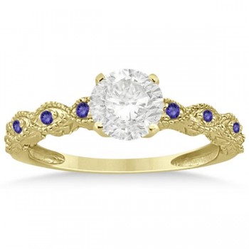 Antique Tanzanite Bridal Set Marquise Shape 14K Yellow Gold 0.36ct