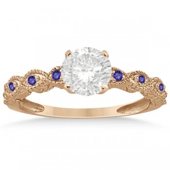 Antique Tanzanite Bridal Set Marquise Shape 18k Rose Gold 0.36ct