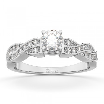 Infinity Twisted Diamond Engagement Ring 14k White Gold (0.25ct)