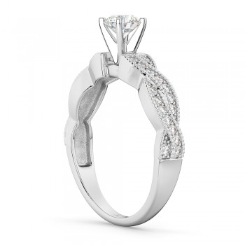 Infinity Twisted Diamond Engagement Ring 14k White Gold (0.25ct)