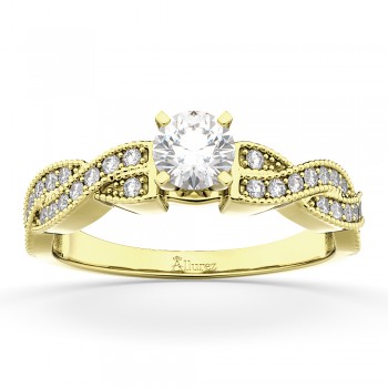 Infinity Twisted Diamond Engagement Ring 14k Yellow Gold (0.25ct)