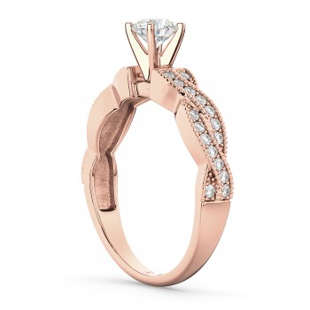 Infinity Twisted Diamond Engagement Ring 18k Rose Gold (0.25ct)