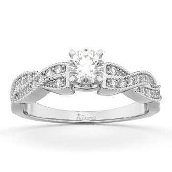 Infinity Twisted Diamond Engagement Ring 18k White Gold (0.25ct)