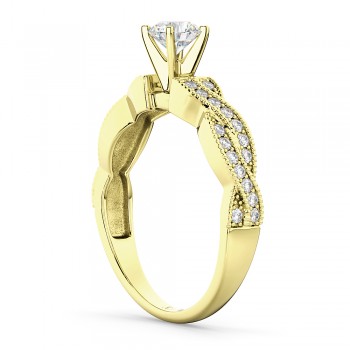 Infinity Twisted Diamond Engagement Ring 18k Yellow Gold (0.25ct)