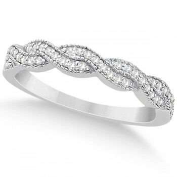 Diamond Infinity Semi Eternity Wedding Band 14k White Gold (0.30ct)