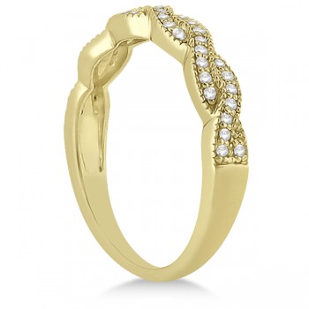 Diamond Infinity Semi Eternity Wedding Band 18k Yellow Gold (0.30ct)