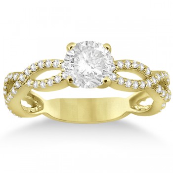 Infinity Diamond Engagement Ring with Band 18k Yellow Gold (0.65ct)