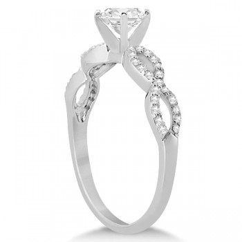 Twisted Infinity Heart Diamond Engagement Ring 14k White Gold (0.50ct)