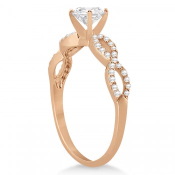 Twisted Infinity Heart Lab Grown Diamond Engagement Ring 18k Rose Gold (0.50ct)