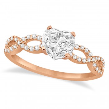 Twisted Infinity Heart Lab Grown Diamond Engagement Ring 14k Rose Gold (0.75ct)