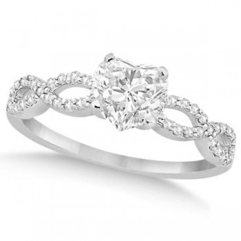 Twisted Infinity Heart Lab Grown Diamond Engagement Ring 18k White Gold (0.75ct)