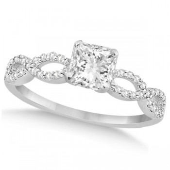 Infinity Princess Cut Diamond Engagement Ring 14k White Gold (1.50ct)