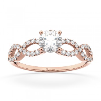 Twisted Infinity Diamond Engagement Ring Setting 14K Rose Gold (0.21ct)