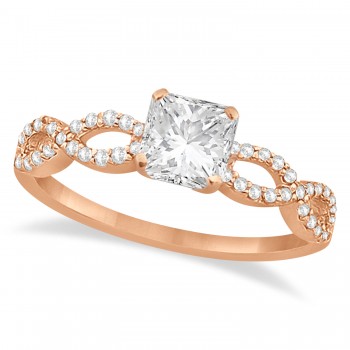 Infinity Princess Cut Diamond Engagement Ring 14k Rose Gold (2.00ct)