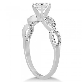 Infinity Asscher-cut Diamond Engagement Ring 14k White Gold (0.50ct)