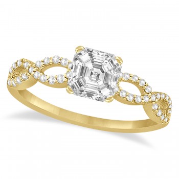 Infinity Asscher-Cut Diamond Engagement Ring 14k Yellow Gold (0.50ct)