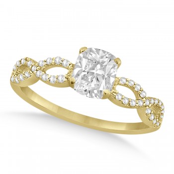 Infinity Cushion-Cut Lab Grown Diamond Engagement Ring 18k Yellow Gold (0.50ct)