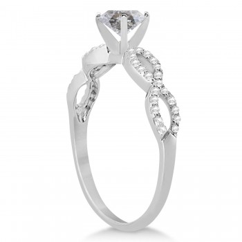 Infinity Cushion-Cut Salt & Pepper Diamond Engagement Ring 18k White Gold (0.50ct)
