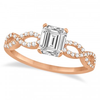 Infinity Emerald-Cut Diamond Engagement Ring 14k Rose Gold (0.50ct)
