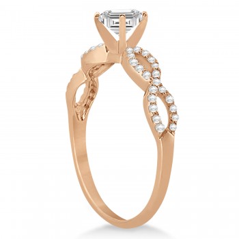 Infinity Emerald-Cut Diamond Engagement Ring 14k Rose Gold (0.50ct)