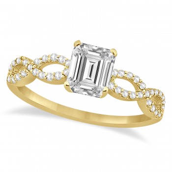 Infinity Emerald-Cut Diamond Engagement Ring 14k Yellow Gold (0.50ct)
